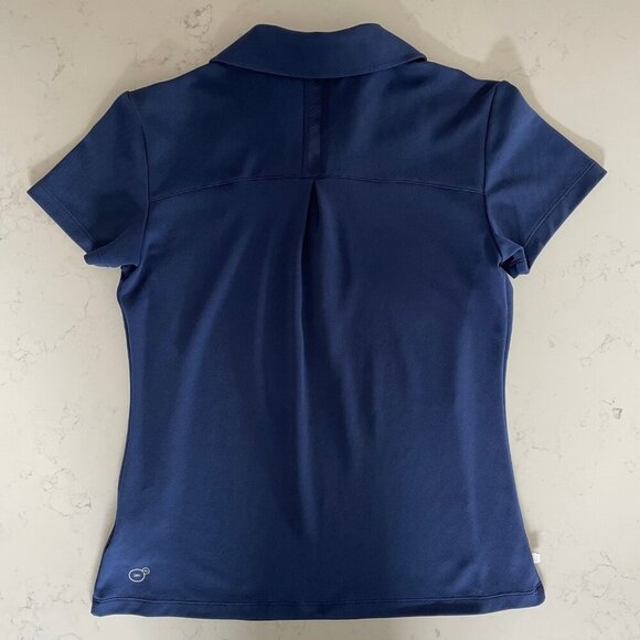 Puma Sport Lifestyle Dry Cell SS 3 Button Poly Polo Shirt Navy + White Accent M - Picture 5 of 12